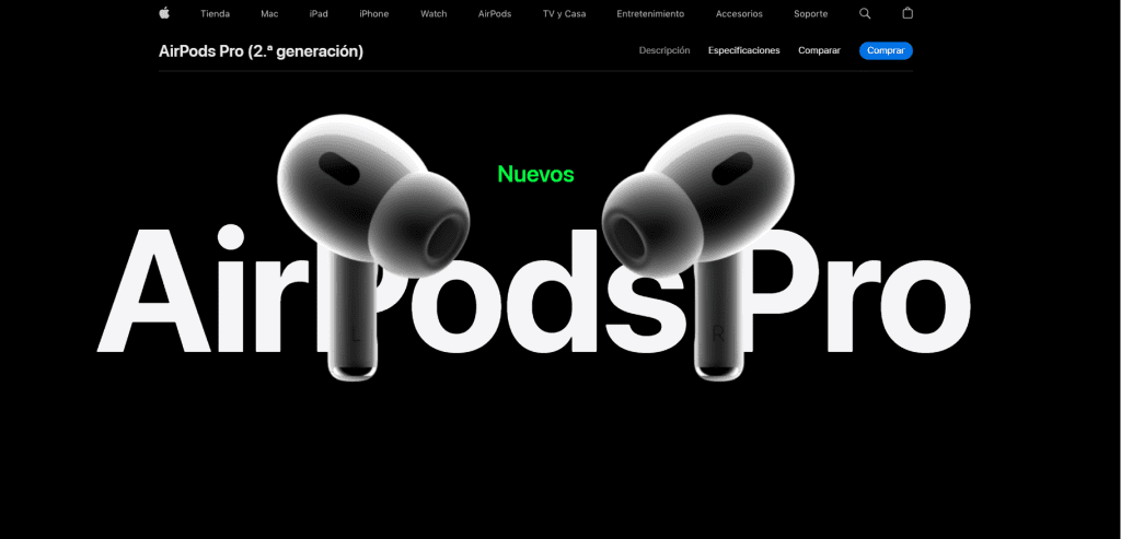 Ejemplo-landing-page-Airpods-Pro